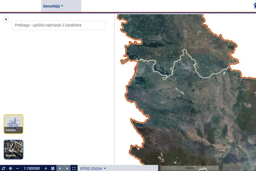 geo srbija pretraga parcela - glavna stranica